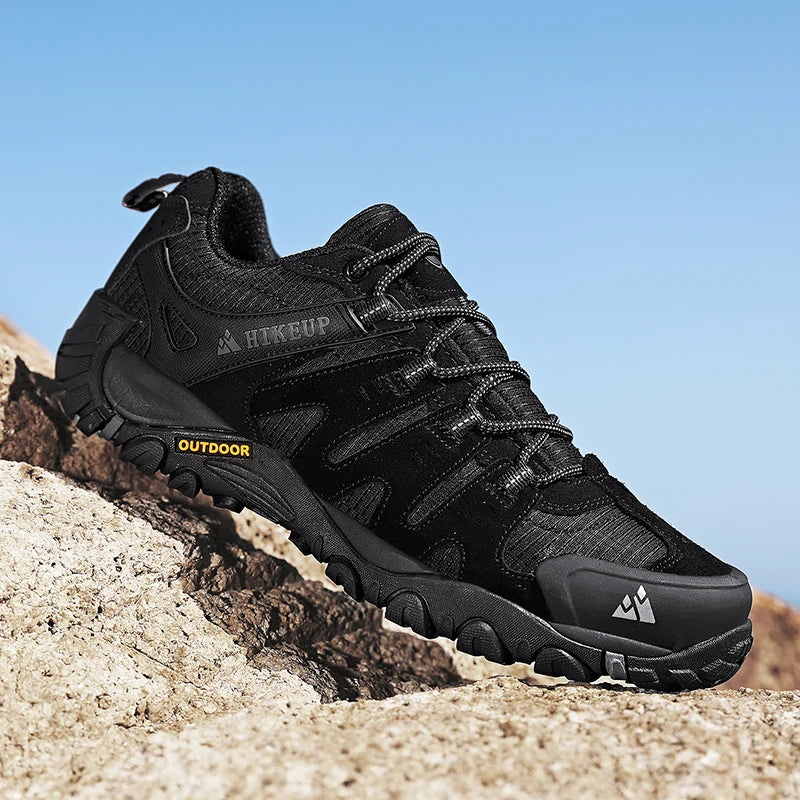 HIKEUP Men's Suede Leather Hiking Shoes – Outdoor Trekking
